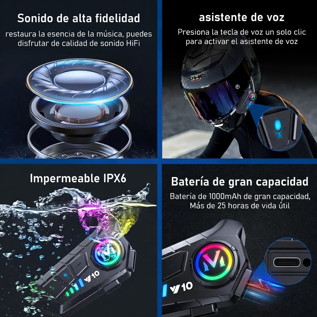 V10 BLUETOOTH PARA CASCO - Imagen 4